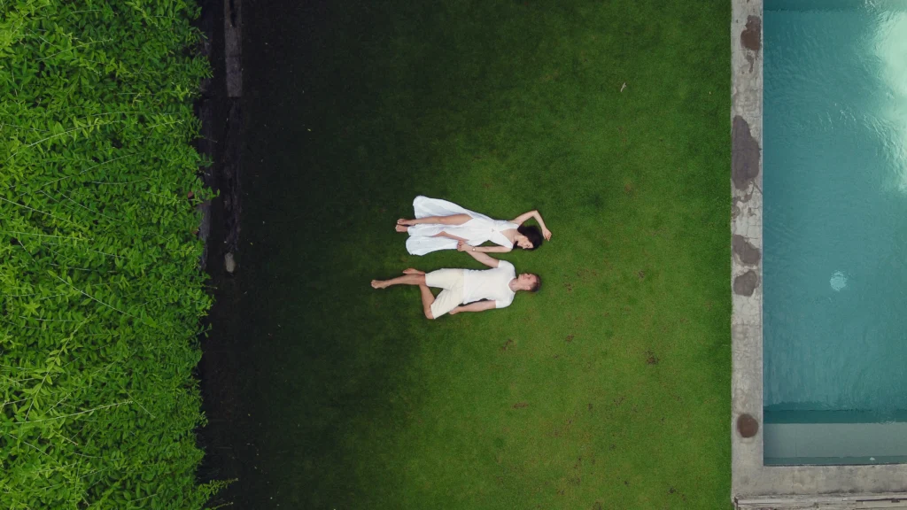 Couple in Grass Drone Shoot in Jaipur